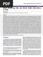 Social Networking Sites and Mental Health Interventions in Youth