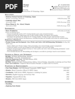 MNIT Jaipur Resume Template