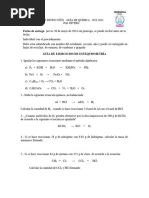 Guía de Ejercicios de Estequiometria Ejercicios 4to Año