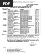 BE-M.Tech Even Semesters Final Exam Datesheet