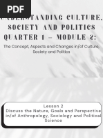 UCSP Q1 M2 The Concept Aspects and Changes Inof Culture Society and Politics