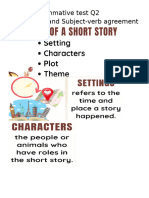 ELEMENTS OF Short Story and Subject Verb Agreement