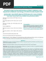 Bacterial Ecology and Bacterial Resistance Profile To Antibiotics in The Department of Medicine and Urology of The Bss University