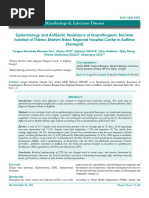 Epidemiology and Antibiotic Resistance of Uropathogenic Bacteria Isolated at Thierno Birahim Ndao Regional Hospital Center in Kaff