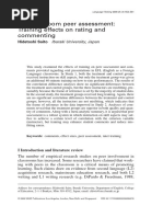 EFL Classroom Peer Assessment: Training Effects On Rating and Commenting