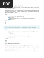 Associativity of Python Operators