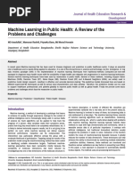 Machine Learning in Public Health A Review