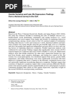 Gender Variation and Late Life Depression Findings