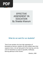 Effective Assessment in Education