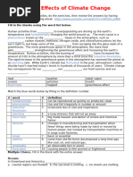 Climate Change Cause and Effect Worksheet