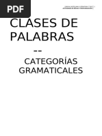 Actividades Clases de Palabras