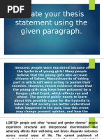 Thesis Statement Activity 2