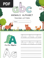 Alphabet Tracing Activity Workbook in Colorful Cute Illustrative Style