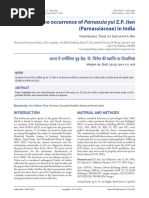 Notes On The Occurrence of Parnassia Yui Z.P. Jien (Parnassiaceae) in India