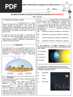 Atividade Avaliatória de Ciência 1 .4º BIM - 8º Ano A e B - Escola JOAQUIN Prof Wiliam