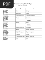 Test Schedule