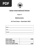 Form 3 December 2019 Mathematics