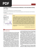 The Effects of Solvents and Extraction Methods On The Antioxidant Activity