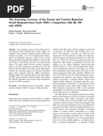 The Screening Accuracy of The Parent and Teacher-Reported Social Responsiveness Scale (SRS) : Comparison With The 3di and ADOS