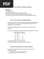 IB AA HL Test Paper 2 - Probability and Statistics