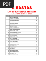 List of Successful Students Oas 2021