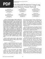 An Approach For Rainfall Prediction Using Long Short Term Memory Neural Network