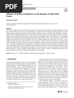 Influence of Shallow Foundations On The Response of Steel Wind Towers