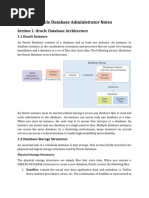 Oracle Database Administrator Notes