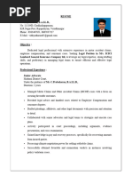 Resume S.Vidhyadharan, B.A.LL.B.