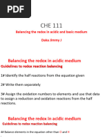 CHE 111-REDOX BALANCING Acidic and Basic Medium