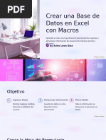 Crear Una Base de Datos en Excel Con Macros