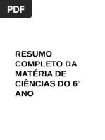 Resumo Completo de Ciências Do 6º Ano