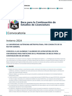 Beca para La Continuacion de Estudios de Licenciatura 24 Invierno