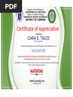 Certificate of Appreciation