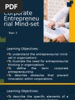 3 Corporate Entrepreneurial Mind Set