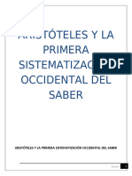 Aristoteles y La Primera Sistematizacion Occidental Del Saber