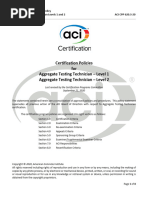 Certification Policies Aggregate Testing 1 & 2