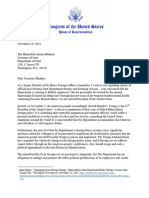 Rep. Issa Letter To Sec. Blinken On Post Election Therapy Sessions