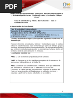 Guía de Actividades y Rúbrica de Evaluación Unidad 1 - Fase 2 - Contextualización