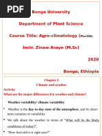 Agro Climatology