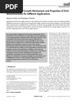 Small - 2023 - Clarke - The Interplay of Growth Mechanism and Properties of ZnO Nanostructures For Different Applications