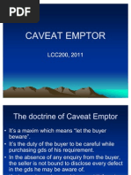 Doctrine of Caveat Emptor and Hire Purchase Law