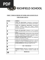 CHEMISTRY YEAR 9 1st TERM LESSON PLAN (WEEK 1,2,3) AND SCHEME OF WORK