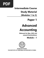 Intermediate Course Study Material: Advanced Accounting