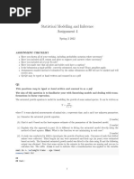 Statistical Modelling and Inference Assignment 4: Spring 2 2022