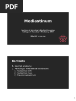 Mediastinum: 1. Normal Anatomy 2. Pathologic Mediastinal Conditions