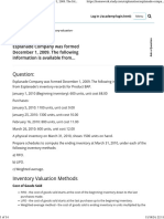 Esplanade Company Was Formed December 1, 2009. The Following Information Is Available From..