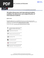 UK Policy Discourses and International Student Mobility The Deterrence and Subjectification of International Students