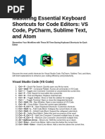 Mastering Essential Keyboard Shortcuts For Code Editors - VS Code, PyCharm, Sublime Text, and Atom