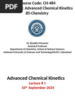 Advanced Chemical Kinetics I